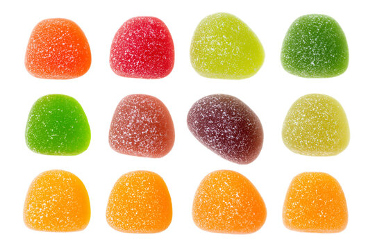  set of assorted gumdrops isolated on transparent background, Clipart png