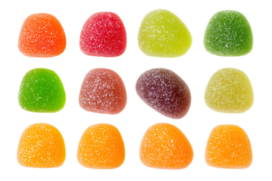  set of assorted gumdrops isolated on transparent background, Clipart png - Powered by Adobe