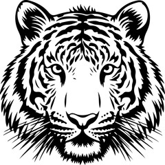 tiger head silhouette vector illustration