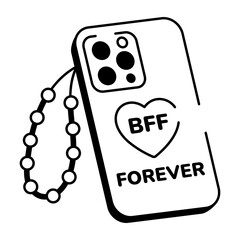 A hand drawn style icon showing phone case
