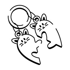 A doodle style icon depicting bff keychain
