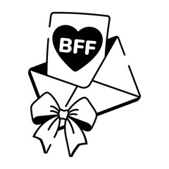 A drawing style icon showing bff message
