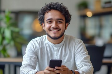 Portrait of a smiling young Muslim male veterinarian standing outside a hospital, confidently looking into the camera with arms crossed over his chest, ready for his next task, Generative AI