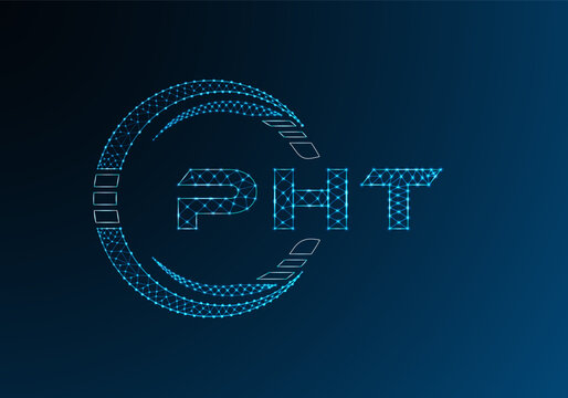 PHT low poly letter logo vector design. PHT lower poly logo design. Low poly logo.