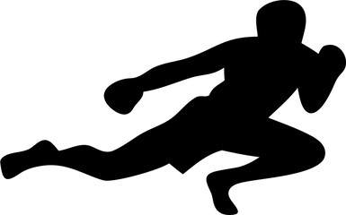 Muay Thai Silhouette Vector | Kickboxing Fighter Outline | Martial Arts Combat Design