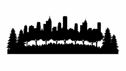 Fototapeta premium City Skyline Silhouette