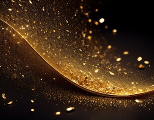 Elegant golden abstract design with sparkling bokeh and shimmering details, perfect for luxury branding and sophisticated backgrounds