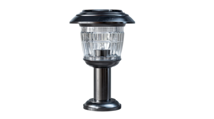 Dark-gray outdoor solar lamp post