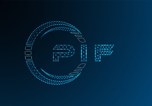 PIF low poly letter logo vector design. PIF lower poly logo design. Low poly logo.