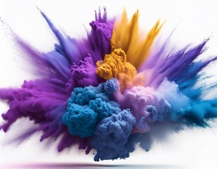 Exploding vibrant powder cloud in a burst of color, perfect for dynamic backgrounds, creative projects, and artistic designs, creating a stunning visual impact