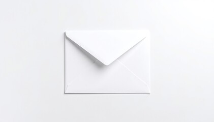 A crisp white envelope with a slightly open flap, revealing a hint of the contents inside, rests on a smooth wooden surface, casting a soft shadow.