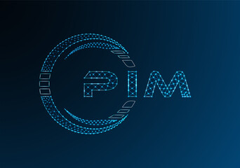 PIM low poly letter logo vector design. PIM lower poly logo design. Low poly logo.