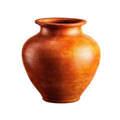Handcrafted earthenware jar casting a warm light, exuding rustic charm on transparent setting