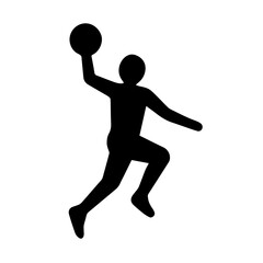 Jumping basketball player