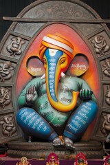 Colorful Ganpati idol art, Creative Lord Ganesha statue, Artistic Ganesh murti decoration,...