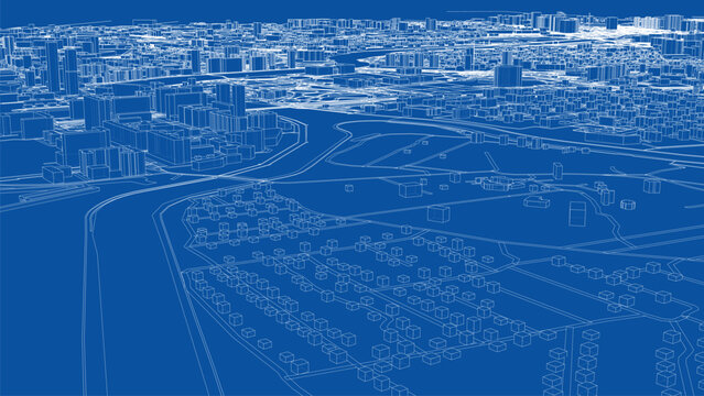 Urban Blueprint of a Cityscape