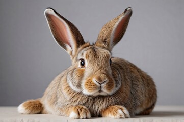 Obraz premium Rabbit lying stretched out, long ears relaxed