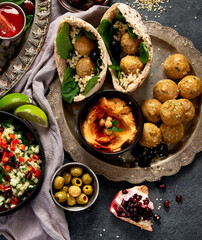 Arabic Cuisine: Middle Eastern traditional lunch or dinner.