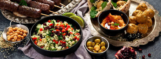 Arabic Cuisine: Middle Eastern traditional lunch or dinner.