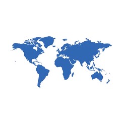Fototapeta premium Simple blue world map illustration.