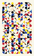 Vintage color Mozaic pattern with abstract geometric shapes vintage color decoration	
