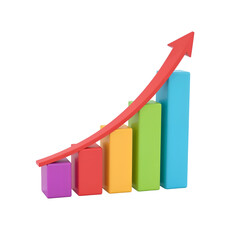 business graph on white background