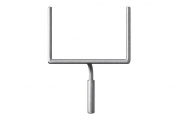 Metallic american football goal post isolated on transparent background, ready for composition