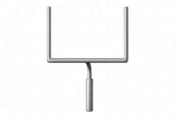 Metallic american football goal post isolated on transparent background, ready for composition