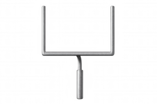 Metallic american football goal post isolated on transparent background, ready for composition