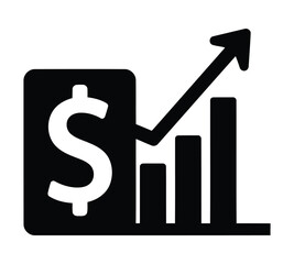 Financial Growth Icon Showing Increasing Revenue