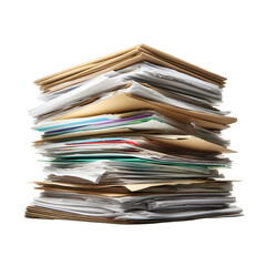 Overwhelmed with Paperwork: A Stack of Documents Against a Black Background
