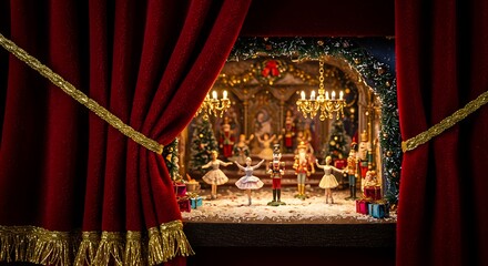 Enchanting miniature ballet performance with tiny dancers and festive decor
