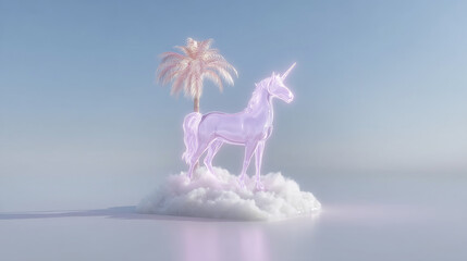 Neon unicorn vaporwave style.