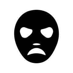 Black and white illustration of a villain or burglar with a mask