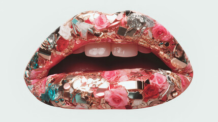 Fashion lips, kiss mood.