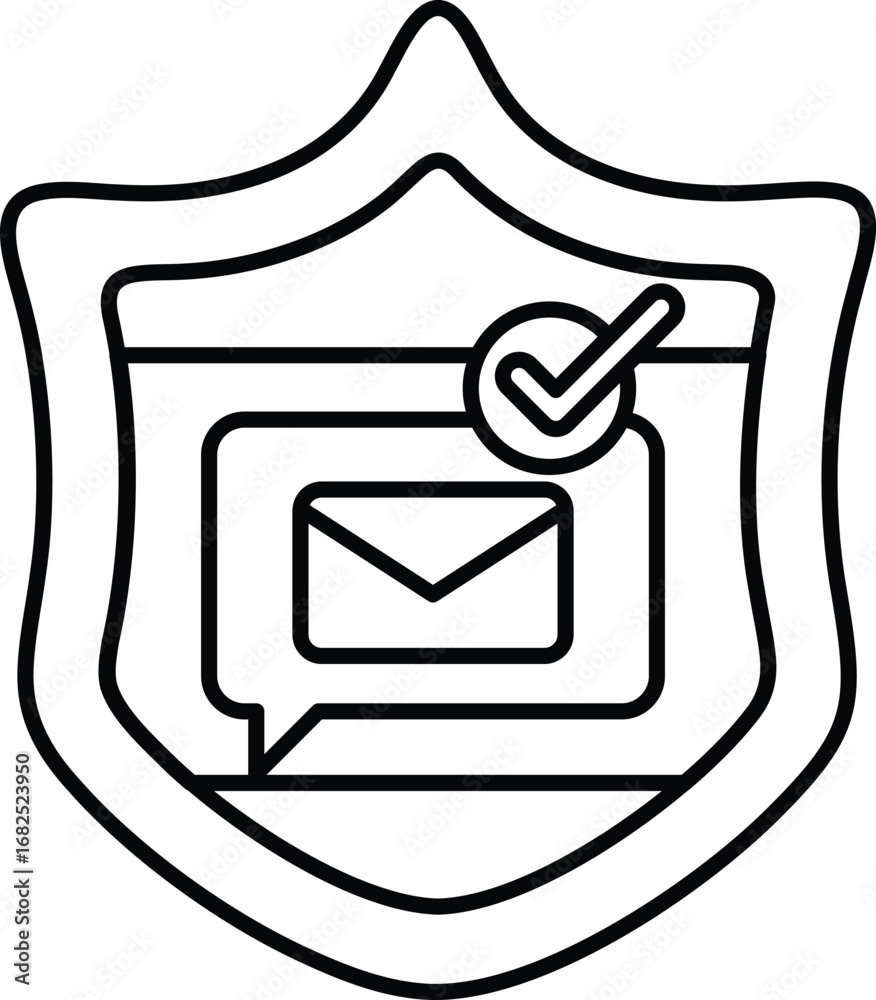 Wall mural a shield with a check mark on it and a message that says 