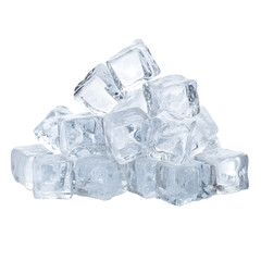 Obraz premium Pile of refreshing ice cubes isolated on a black background offering a cool sensation