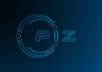 PIZ low poly letter logo vector design. PIZ lower poly logo design. Low poly logo.