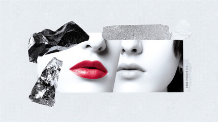 Fashion minimal collage art.
