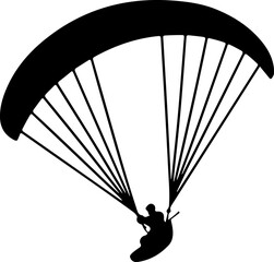 paraglider black silhouette vector illustration