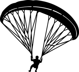 paraglider black silhouette vector illustration