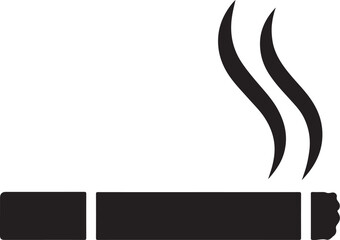 Smoking Cigarette Icon Vector a smoking cigarette icon with smoke often used for smoking zones tobacco or health-related content