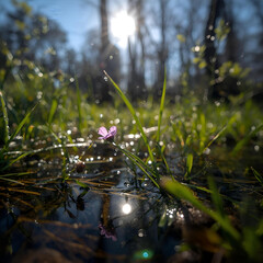 flower in the morning sun