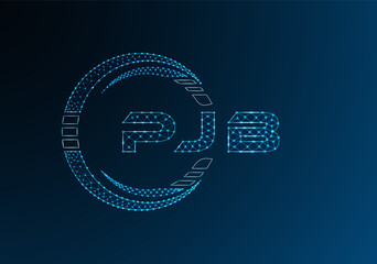 PJB low poly letter logo vector design. PJB lower poly logo design. Low poly logo.