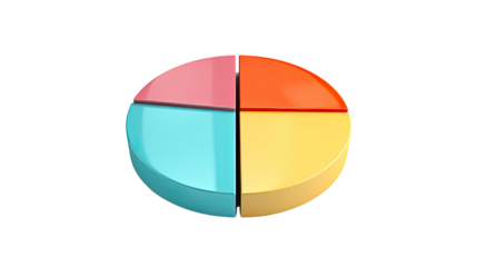 Colorful pie chart circular data infographic isolated on white background