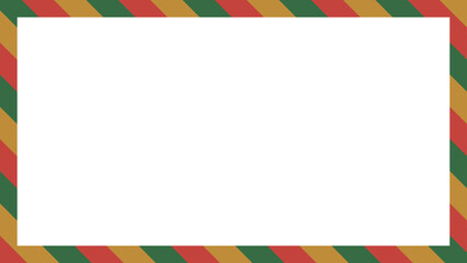 ストライプ柄のフレーム、縞模様、背景、クリスマスカラー、16:9サイズ