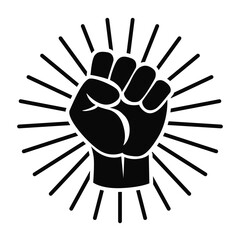 Raised Fist Symbol of Freedom and Resistance Vector Illustration