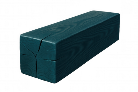 Weathered teal wooden plank surface, revealing textured cracks, positioned against transparent backdrop for graphic design purposes