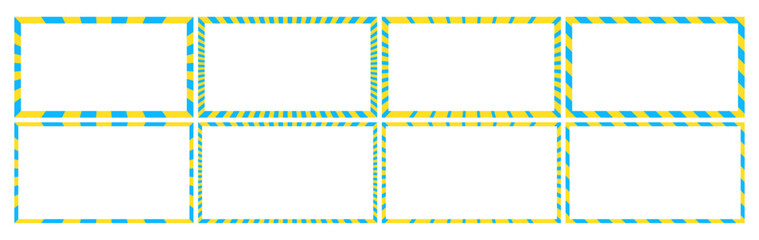 ストライプ柄のフレームセット、縞模様、背景、16:9サイズ