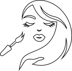 Stylish outline of a woman’s face with eyebrow, eyelash, nose, and lips, vector design for fashion, beauty, and spa branding.